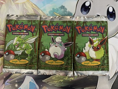 RARE Pokemon Australian Jungle Booster Pack Set With One Of Each Art