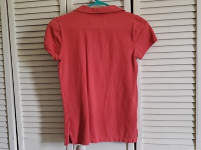 2000s Aeropostale Vtg Red Orange Large Womens Polo Shirt Top Y2k