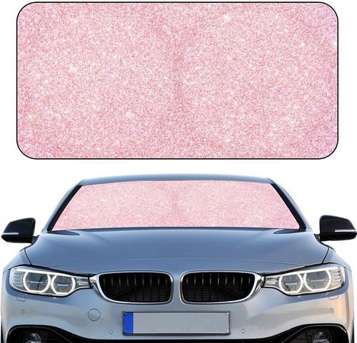 Pink Sequins Foldable Windshield Sun Shade for Cars, SUVs & Trucks