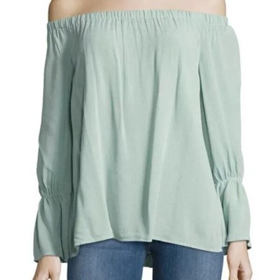 Sanctuary Women's On or Off Shoulder Blouse Mint Green Size XS NWT