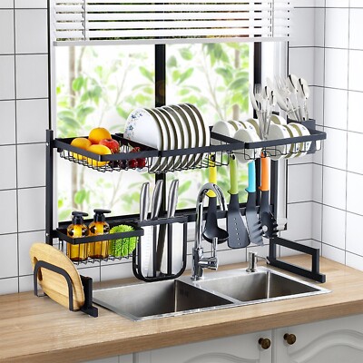 Over The Sink Dish Drying Rack Kitchen Dish Drainer Tray - Main Image