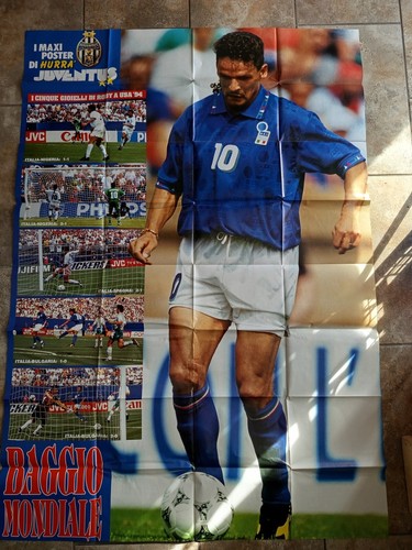 MAXI POSTER DELLA JUVENTUS 1994/1995 CON RETRO BIAGGIO DEL MONDIALE - Imagen 2 de 2