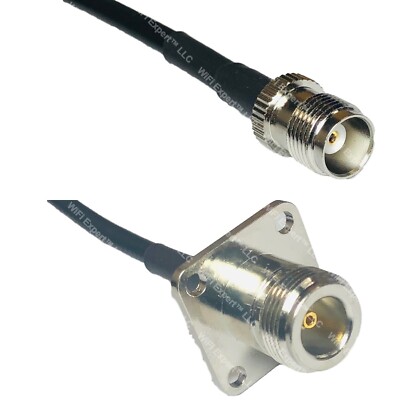 RFC195 TNC FEMALE to N FLANGE FEMALE Coax RF Cable USA-Ship Lot