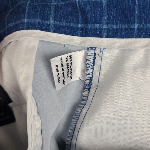 Walter Hagen Shorts Mens 40 Dark Blue Check 10" Inseam Performance Golf Chino - Picture 8 of 12