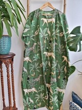 Indian Vintage 100% Cotton Long Beach Maxi Kaftan Dress One Size Caftan Kimono