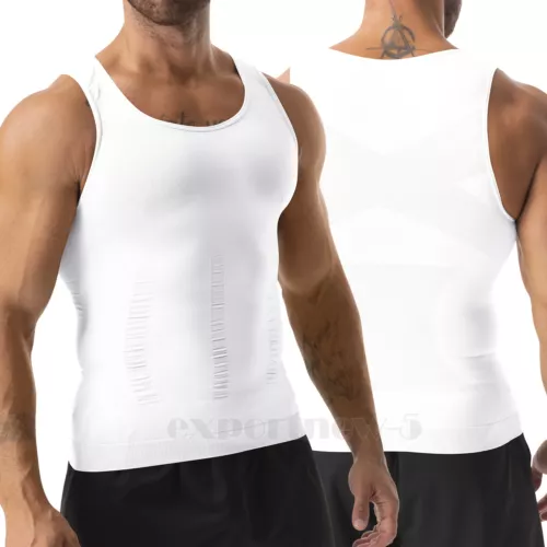 Herren Abnehmen Body Shaper Kompression Gynäkomastie T-Shirt Körperhaltungskorrektur Weste - Bild 17 von 23