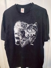 Vintage Alaska 1990 Wolf Tshirt Nature Animal Native Adult Size XL USA Made