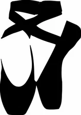 Vinyl Decal for Window - Ballet Shoes (May Customize w/ Name)