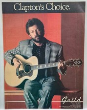 1987 Eric Clapton Guild Guitar Rock Original Print Ad Retro 80's