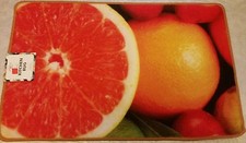 PRINTED NYLON KITCHEN RUG non skid back 20" x 32" ORANGES, AM