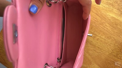 mini Pink rectangular quilt flap bag | eBay