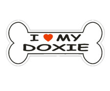 12" love my doxie dog bone bumper sticker decal usa made