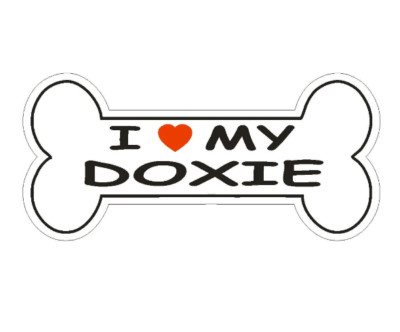 3'' love my doxie dog bone bumper sticker decal usa made
