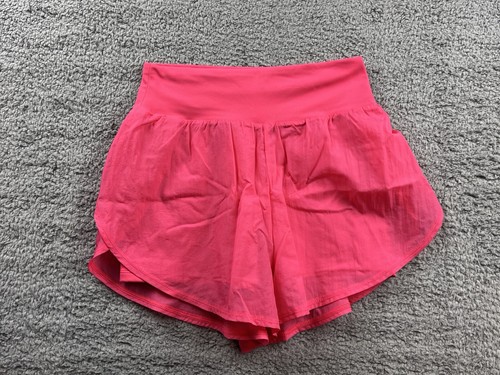 All in Motion Women's Size Small High Rise Woven 2 in 1 Run Shorts 3" Coral Pink
