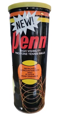 Lot De Balles De Tennis Penn Bicolores – Jaune/orange, édition Vintage (XY02T) Sous Scellé