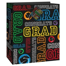 Congrats Grad Gift Bag Name Tag Tote Congratulations Graduate Gift Bag 9"x7"x4"