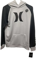 HURLEY Boys Grey Heather Pullover Hoodie Size L 14-16 