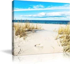Beach Pictures Wall Art for Bathrooms Canvas Framed Seacoast Theme Wall Decor