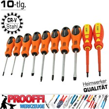 10-tlg Schraubendreher Set Kreuz Schlitz Torx Elektriker Schraubenzieher Satz
