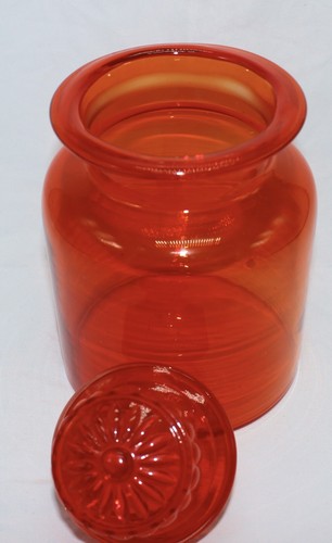 Vintage Japanese Red Handmade Glass Jar - Picture 3 of 3
