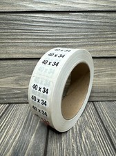 40x34 Retail Size Stickers for Store Boutique Clothing Label Apparel Roll