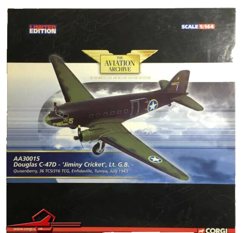 Figurine Corgi 1:144 AA30015 Douglas C-47D Jiminy Cricket Lt
