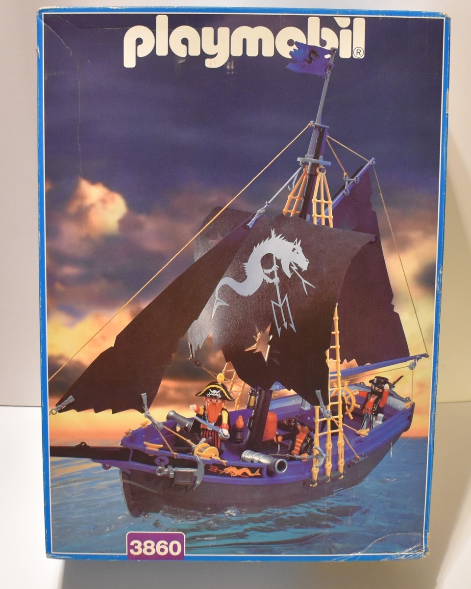 Playmobil 3860 - Black Corsair Pirate Ship Sealed New damaged box