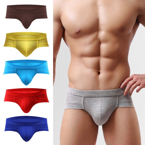 Men Sexy Low Waist Panties Breathable Triangle Briefs Underwear Underpants New - Picture 6 of 26