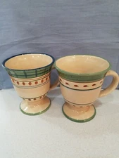 Harry And David Set Of 2 Coffee Mugs 10oz Red Green Blue Tea Hot Chocolate Cups