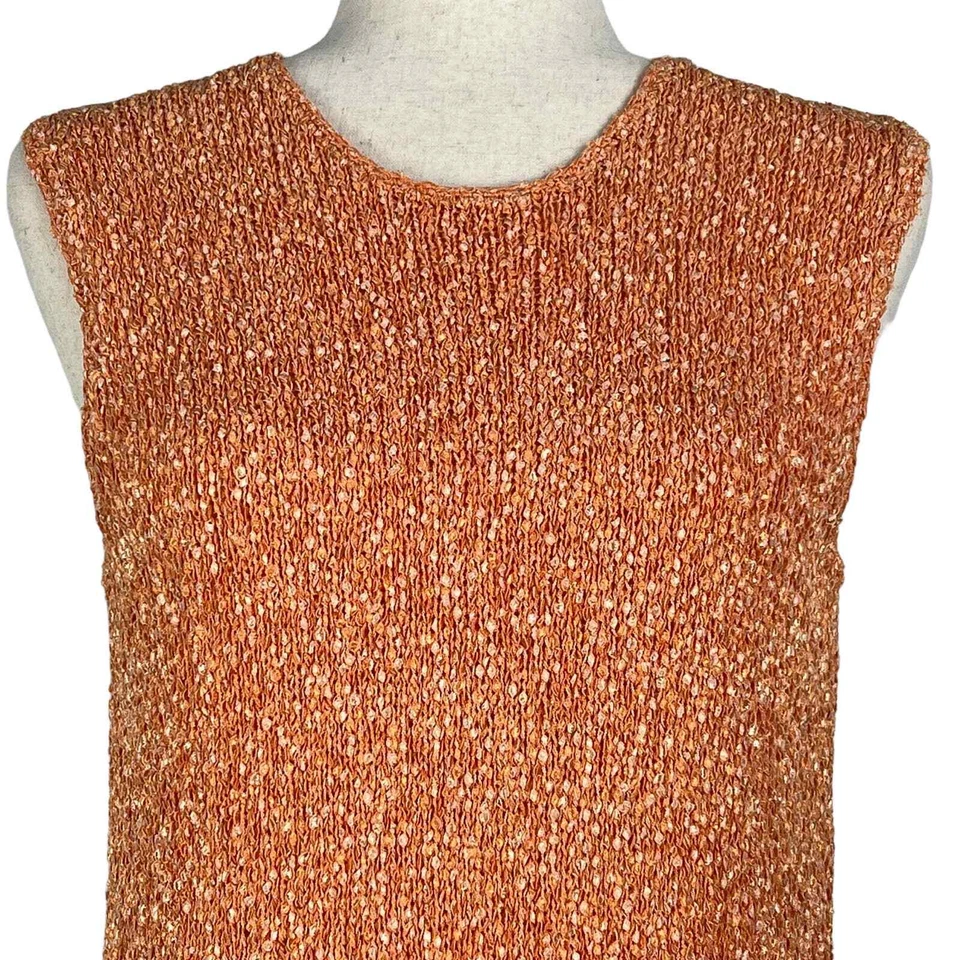 SUÉTER SIN MANGAS LAURA ASHLEY CUELLO REDONDO ABERTURA LATERAL CAMISETA SIN MANGAS NARANJA MEDIANO USADO EN EXCELENTE ESTADO Foto 2 de 4