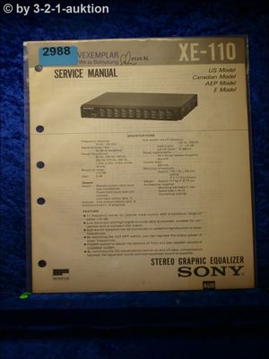 Sony Service Manual XE 110 Graphic Equalizer (#2988)