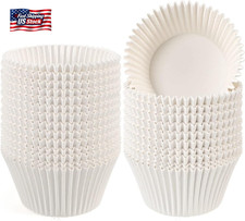 Caperci Jumbo Cupcake Liners White Muffin Baking Cups 300-Count, No Smell, Food