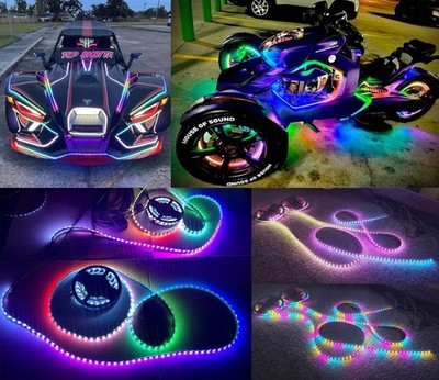 Full Tinted 2PCS 16.5FT 5Meters Color CHASING Light Strips for Slingshot Can-am