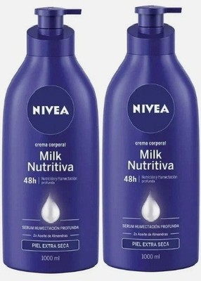 2PK Nivea Milk Nutritiva Body Corporal Cream 1000 ML NIVEA