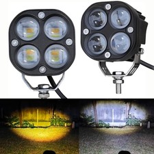 LED Offroad Driving Fog Lights, Yellow/White Hi-Low,2Pcs 3Inch Motorcycle Pod