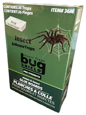 Bug Shield Sticky Glue Traps 36 Glue Boards, All Types of Incets, Spiders, Co...