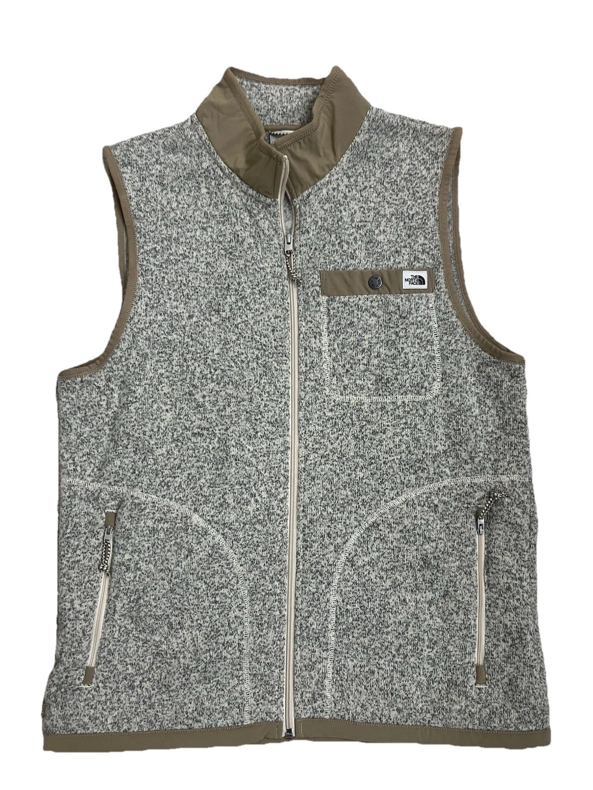 The North Face Gordon Lynos Vest Khaki Heather Full Zip Men's Medium