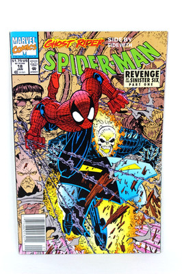 Spider-Man #18 Ghost Rider Revenge Sinister Six 1992 UPC Newsstand Marvel F-/F