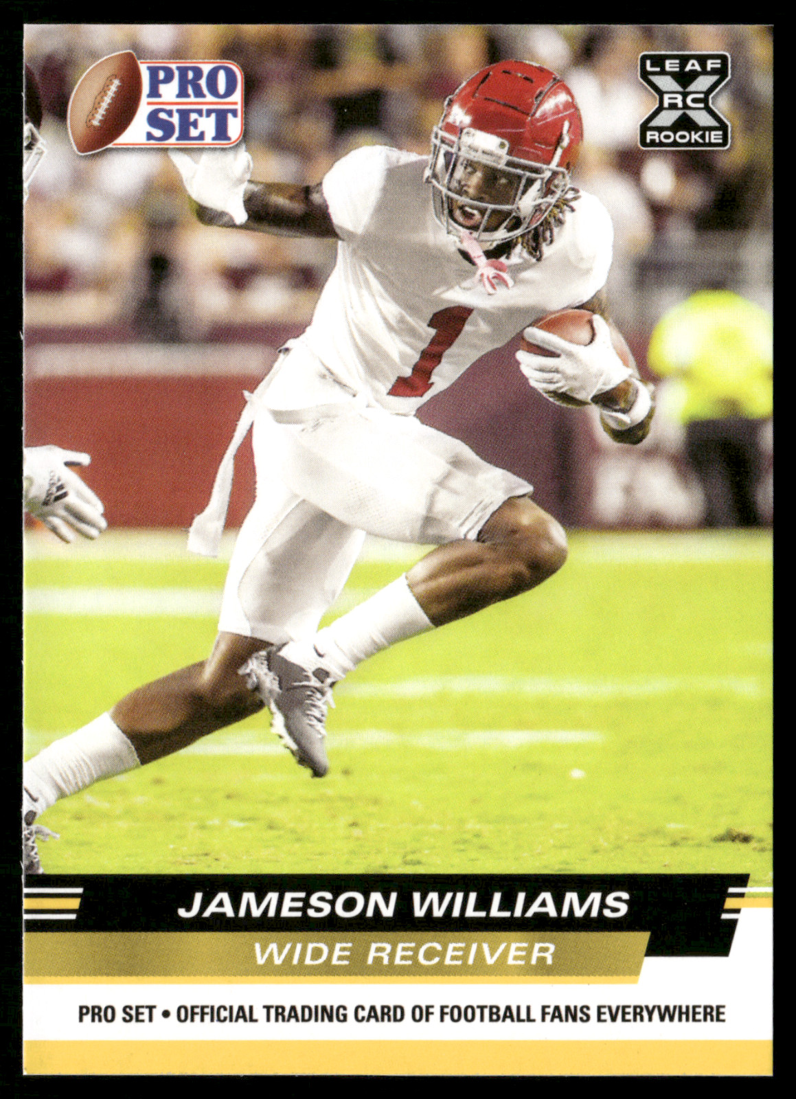Jameson Williams 2022 Pro Set Draft Gold Rookie Card #PS-08 Alabama Crimson Tide
