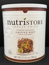 Nutristore Freeze-Dried Ground Beef Camping Survival Meals 25 Yr 27.51 oz