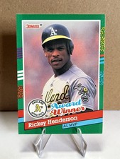 1991 Donruss MVP Award Winner A’s HOF Rickey Henderson Card #761 AL-MVP ⚾️💎⚾️