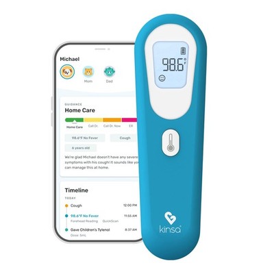 Kinsa QuickScan Smart Forehead Thermometer for Adults, Kids and Babies, No-To...