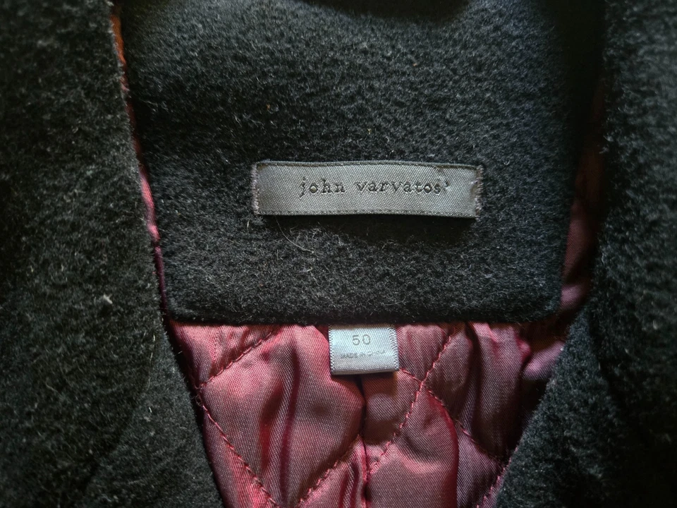 $695 Abrigo John Varvatos Carlos Vintage Lana Negro Guisante 50 40 M Foto 3 de 4