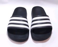 Adidas Black White Slip On Sandals Youth Size 2