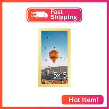 JCJMY 5x15 Picture Frame Gold for Wall Hanging, Wall Mounting Horizontally or Ve