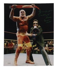Hulk Hogan & Jimmy Hart Signed Autographed 8x10 WWE Wrestling Photo JSA Hologram