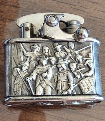 1927 COLIBRI KICKSTART STERLING SILVER RARE SPARKS VINTAGE LIGHTER EXTRA RARE
