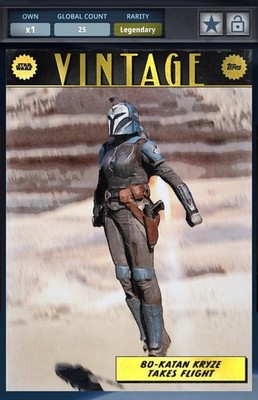 Star Wars Card Trader Vintage Chrome Black Bo-Katan Kryze Takes Flight 25cc