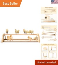 Extra Long Bamboo Chicken Roost with Mirrors - Durable  Eco-Friendly Perch