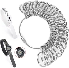 Auckyeer Ring Sizer Measuring Tool 27 Pcs, Ring Sizing Kit 0-13 with Half Size